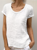 Christine | Atmungsaktives Retro Vintage Top – Weiß