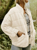 Oversized Gefütterte Übergangsjacke - Eliza – Aprikose