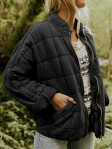 Oversized Gefütterte Übergangsjacke - Eliza – Schwarz