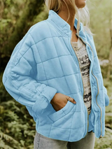 Oversized Gefütterte Übergangsjacke - Eliza – Hellblau