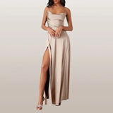 Odessa – Elegantes Satinkleid – Beige