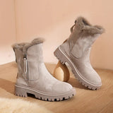 Damen Winter Thermo-Knöchel Stiefel | Warme – Beige