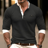 Devan - Stylisches Herren‑Langarmshirt – Schwarz
