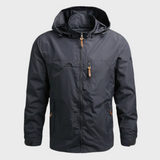 Herren Outdoor-Regenjacke mit Kapuze | Wasserabweisend – Grau