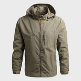 Herren Kapuze Regenjacke | Wasserdichte – Khaki