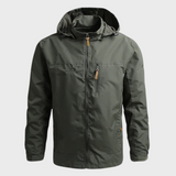 Herren Outdoor-Regenjacke mit Kapuze | Wasserabweisend – Grün