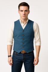 Henrik Blazer-Weste – Hellblau