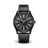 Militärische Felduhr 42mm mit Quarzwerk und Strapazierfähigem Stoffarmband - Stilvoll und Robust – Schwarzes PU