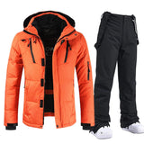 Herren Skianzug | Zweiteilige Ausführung Jacke Latzhose – Orange