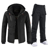Herren Skianzug | Zweiteilige Ausführung Jacke Latzhose – Schwarz