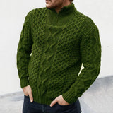 Gestrickt – premium-herrenpullover mit halbem reißverschlusskragen – Rot