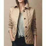 Elegante damenjacke aus seide und baumwolle für herbst/winter – Khaki