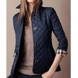 Elegante damenjacke aus seide und baumwolle für herbst/winter – Marineblau