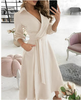Cyrilla - Elegantes Party-Wickelkleid für Damen – Khaki