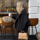 Nina | Oversize modische dicke und warme damenjacke – Schwarz