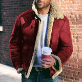Herren-Jacke Im Lammfell-Stil - Thies – Rot