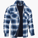 Herren Karo Jacke mit Steppfutter – Blau