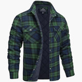 Herren Karo Jacke mit Steppfutter – Grün