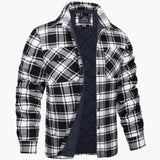 Herren Karo Jacke mit Steppfutter – Schwarz