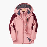 Herren Outdoor Jacke mit Reißverschluss und abnehmbarer Kapuze – Rosa