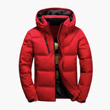 Herren Winterjacke mit Reißverschluss – Rot