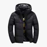 Herren Winterjacke mit Reißverschluss – Schwarz