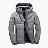 Herren Winterjacke mit Reißverschluss – Hellgrau