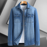 Herren Denim Hemd Baumwolle Casual Stil – Denim Blau