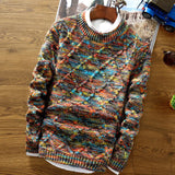 Herren Grobstrickpullover Wolle Moderner Stil – Mehrfarbig