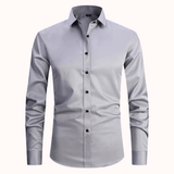 Herren Hemd Klassischer Schnitt Stretch Komfort – Grau