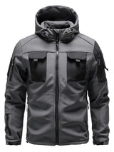 Tobias | Wasserabweisende Softshell Jacke mit Kapuze – Grau