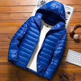 Florian | Steppjacke mit Kapuze für Winter – Saphirblau (mit Kapuze)