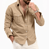 Herrenhemd Leicht Casual Stil – Khaki