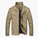Herrenjacke mit Reißverschluss und langen Ärmeln – Khaki