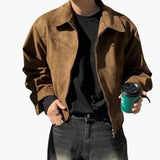 Herrenjacke mit Reißverschluss – Braun dick