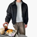 Herrenjacke mit Reißverschluss – Schwarz dick