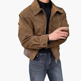 Herrenjacke mit Reißverschluss – Braun