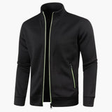 Herrenjacke mit Stehkragen und Reißverschlusstaschen – Schwarz
