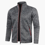 Herrenjacke mit Stehkragen und Reißverschlusstaschen – Grau