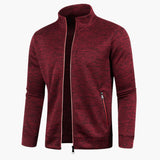 Herrenjacke mit Stehkragen und Reißverschlusstaschen – Rot