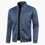 Herrenjacke mit Stehkragen und Reißverschlusstaschen – Blau