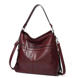 Amelia - luxuriöse Schultertasche – Burgunder
