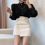 Isabella - Elegante Spitzenbluse – Schwarz