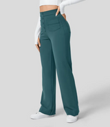Hoch Taillierte Hose für Elegante Silhouette – Türkis