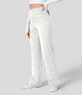 Hoch Taillierte Hose für Elegante Silhouette – Weiß