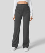 Hoch Taillierte Hose für Elegante Silhouette – Grau