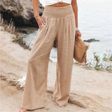Hoch Taillierte Plisseehose für Femininen Chic – Khaki