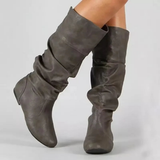 Hohe Winterstiefel mit elegantem Design – Grau