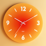 Runde Sunset Wanduhr – Orange (mit Zahlen)