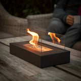 Tischkamin inspirierte Lampe – Schwarz